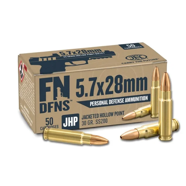 FN USA FN DFNS SS200 Personal Defense Handgun Ammunition 5.7x28mm 30gr JHP 1894 fps 500/ct Case