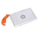 NDUR Emergency Signal Mirror, clear rectangular mirror with center sighting hole and orange cord