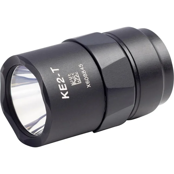 Surefire KE2-T Turbo Scout Light Pro Head, angled front view in black with reflector lens