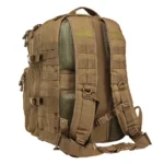 NcStar VISM Assault Backpack, tan rear view with padded shoulder straps and webbing