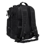NcStar VISM Assault Backpack, black rear view with padded shoulder straps and webbing