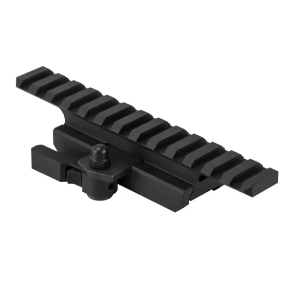 NcStar AR-15 Quick Release Picatinny Rail 3/4-inch Riser, black angled side view with lever