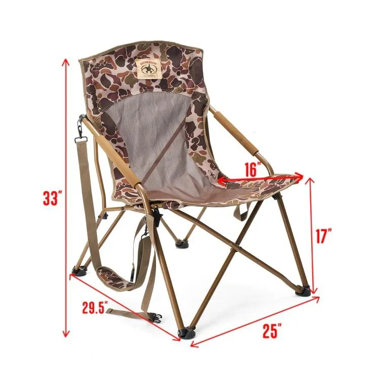 primary-44632 Rig'Em Right Camphunter Chair Gore Optifade Timber folding chair with camouflage fabric and armrests