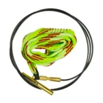 Allen Breakthrough Clean Battle Rope 2.0, coiled green bore rope, black cable and brass ends