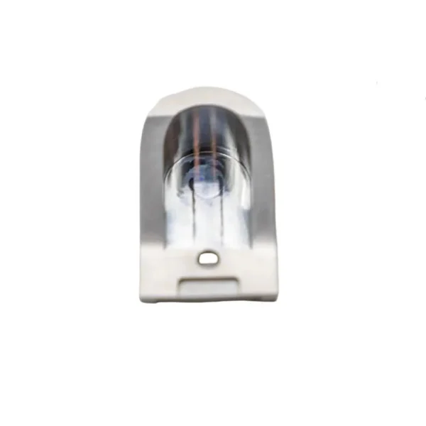 Seecamp .380 Magazine Extension polished aluminum, front view with mounting hole