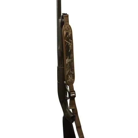 Rig'Em Right Grip-flex Neoprene Gun Sling, Mossy Oak camouflage sling shown attached to a long gun