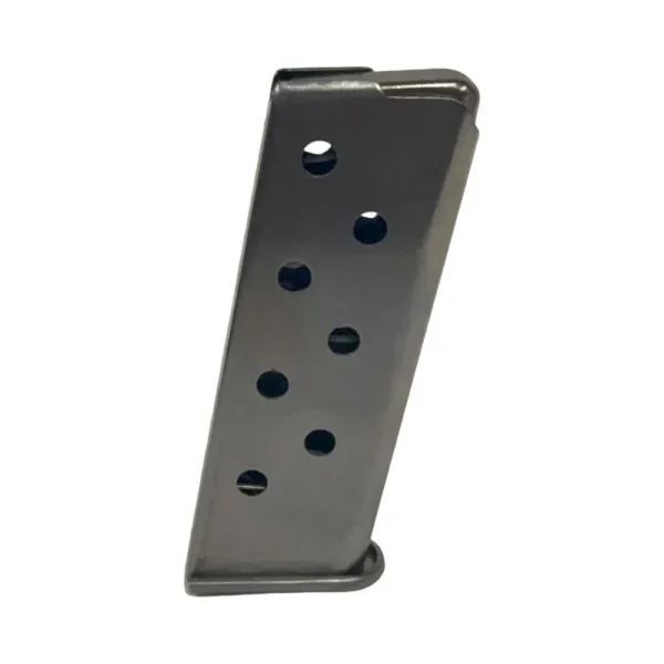 Seecamp LWS .25 Southwick Handgun Magazine, angled side view with witness holes and black finish