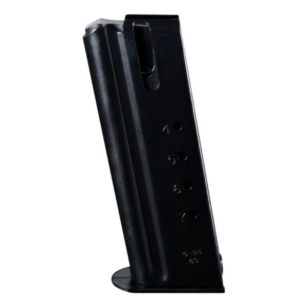 Check-Mate Magnum Research Desert Eagle Handgun Magazine, angled black body with witness holes