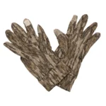 Rock Ridge Outdoors The Grind Gloves, Mossy Oak Bottomland camouflage pair with palms facing forward