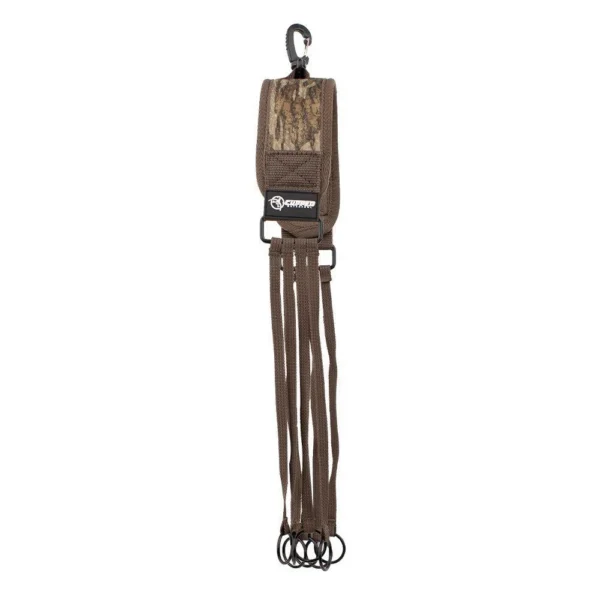 Rock Ridge Outdoors duck strap, Mossy Oak Bottomland front view with metal loops