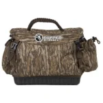 Rock Ridge Outdoors Cupped Medium Floating Blind Bag, front view in Mossy Oak Bottomland