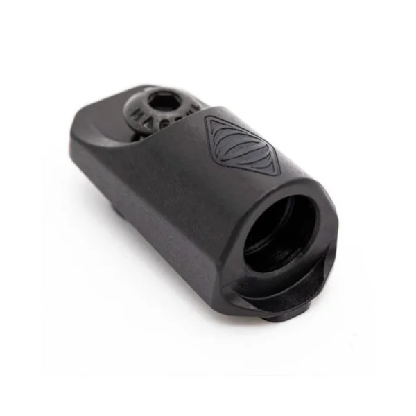 Reptilia Socket M-LOK QD Sling Mount Black, angled view with recessed socket and mounting hole