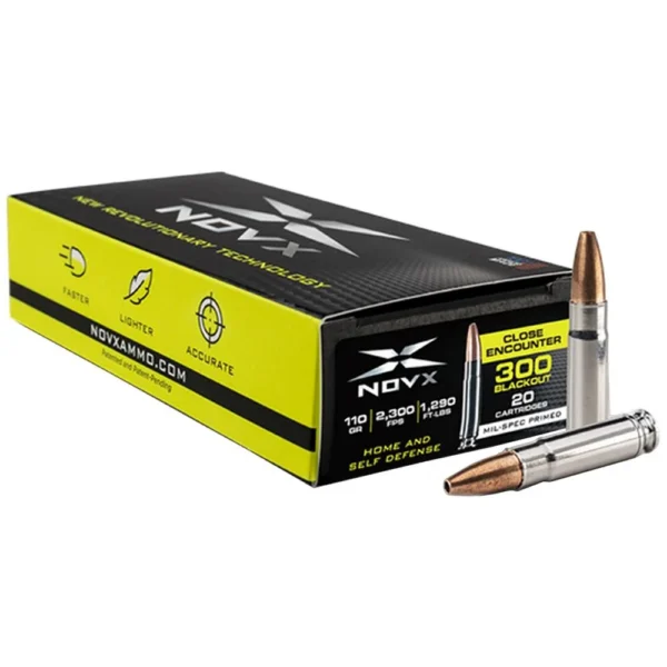 NovX Ammunition NovX Pentagon Rifle Ammunition .300 Blackout 125gr HP 2300 fps 20/ct