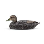 Rig'Em Right Mainline Series Black Duck Decoy, right-side view with detailed dark feather pattern