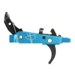 CMC Triggers AK-47 Single Stage Trigger Group side view with blue housing and black curved trigger
