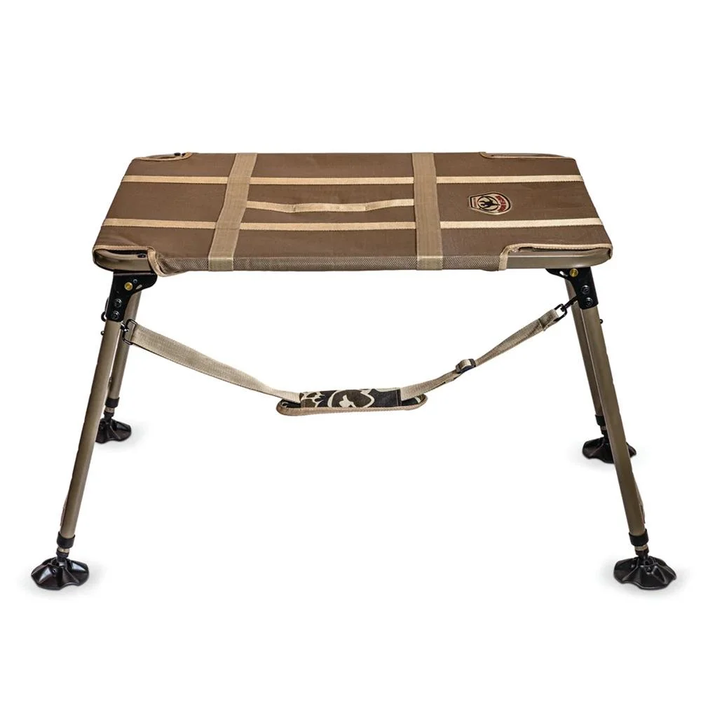 primary-44775 Rig'Em Right Swamp Bully Dog Stand, brown fabric platform with four adjustable black legs