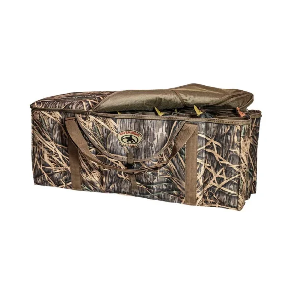 Rig 'Em Right 12-Slot Deluxe Duck Decoy Bag, camouflage rectangular bag with handles