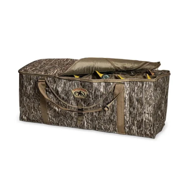 Rig'Em Right 12-Slot Deluxe Duck Decoy Bag, Mossy Oak Bottomland camo with handles and open top