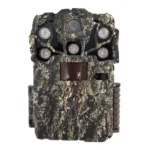 Browning Recon Force Elite HP5 Ultra Cellular Trail Camera, camouflage front view with lenses