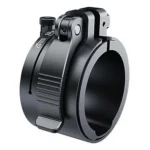 Pard QD-74F Quick Mount Adapter for FT & FD Black, angled view with latch and adjustment knob