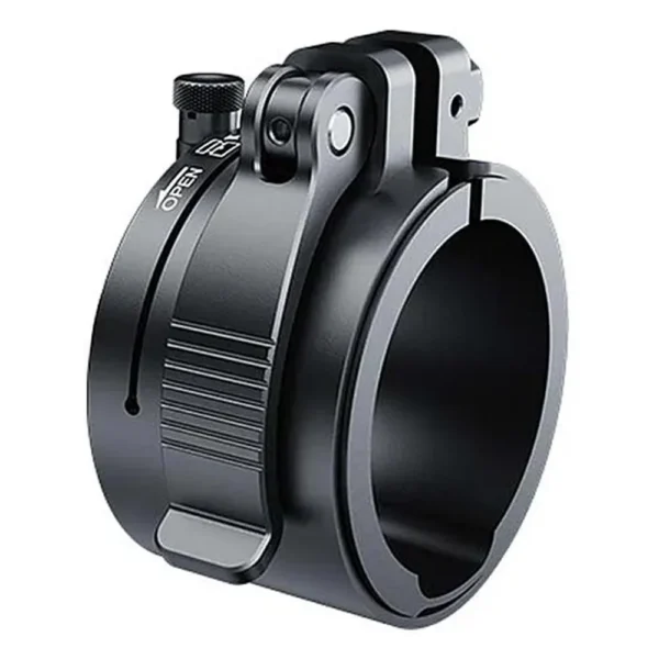 Pard QD-74F Quick Mount Adapter for FT & FD Black, angled view with latch and adjustment knob