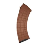 10 Ring Pioneer Arms AK-47 orange curved magazine in side view with grid texture