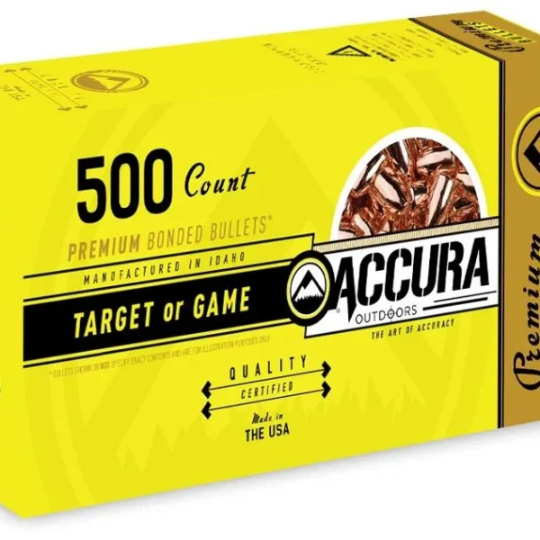 Accura Bullets Accura Premium Powerbond Bullets 9mm .356" 124 gr RN 500/ct