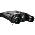 Pard Osprey Dual Spectral Binoculars with LRF black angled front view with dual lenses and controls
