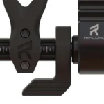 Pure Archery Group Ripcord Ratchet Arrow Rest, black close-up side view with IMS mount