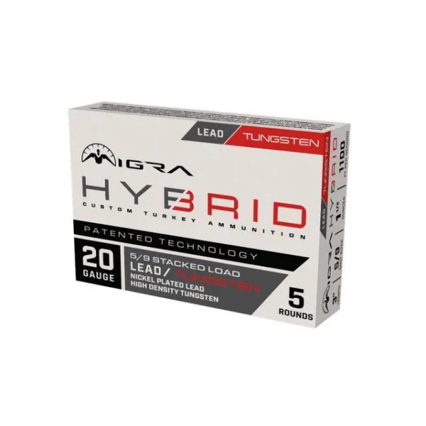 Migra Ammunitions LLC Migra Hybrid Turkey HD Tungsten/Nickel Plated Lead Stack Shotshells 20ga 3" 1-1/2oz 1100 fps #5 & #9
