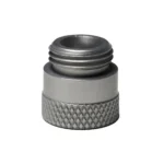 RCBS Matchmaster Funnel Adapter Pistol in gray, angled view with threaded top and knurled base