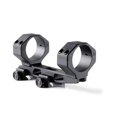 Rubicon Precision Manufacturing RPM Delta 34mm Cantilever Mount, black angled view with two rings