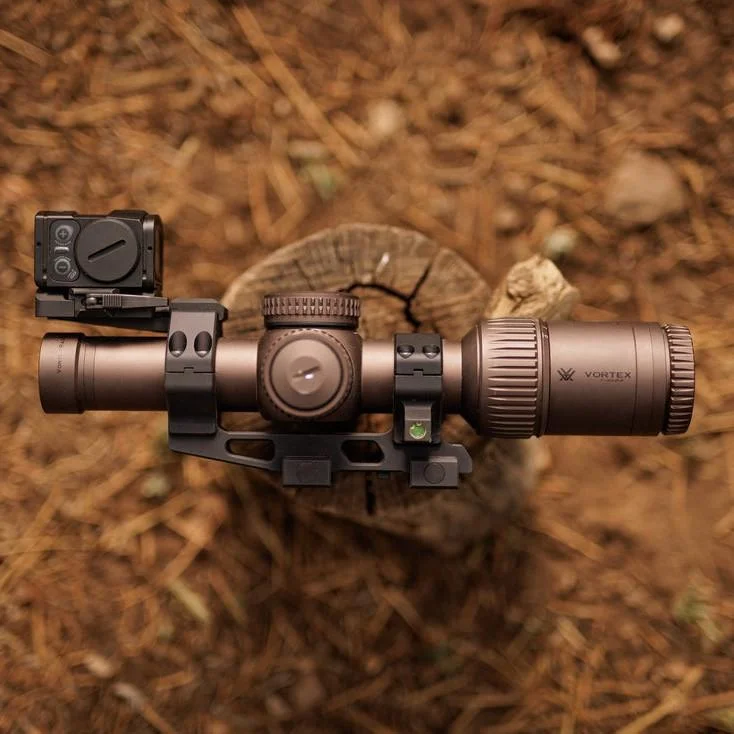 primary-44913 Rubicon Precision Manufacturing RPM Bravo Cantilever Mount, black mount holding a bronze scope