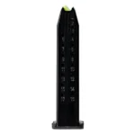 Rost Martin Magazine for RM1F, black side view with witness holes and green follower