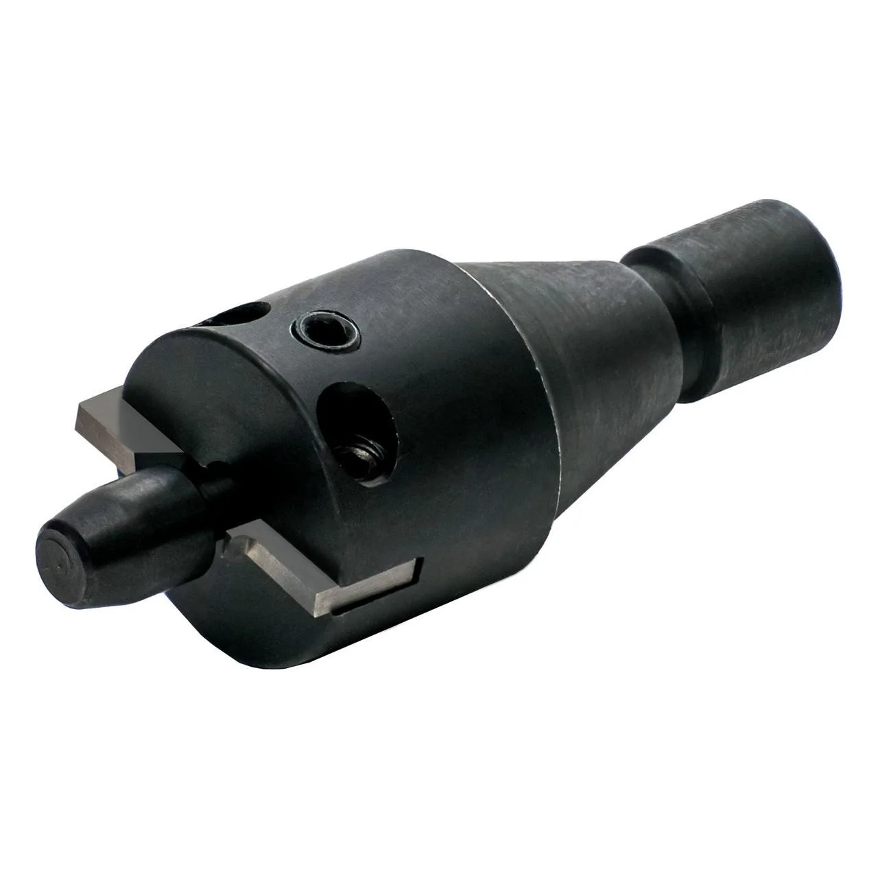 primary-45133 RCBS Matchmaster Trimmer 3-way Cutter Head .28, black angled view with three cutting edges