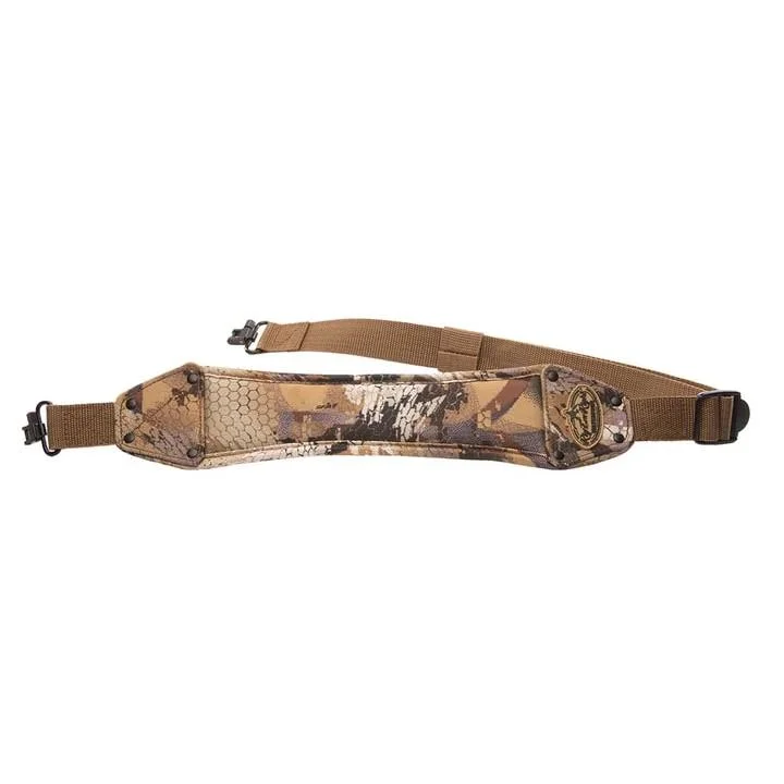 primary-45154 Rig'Em Right High Brass Gun Sling in Optifade Marsh camouflage with brown end straps