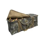 Rig'Em Right 12-Slot Deluxe Duck Decoy Bag, open camouflage bag with handles and divided slots