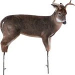 Montana Decoy Co The Freshman Buck Decoy, right-side view with antlers and support stakes