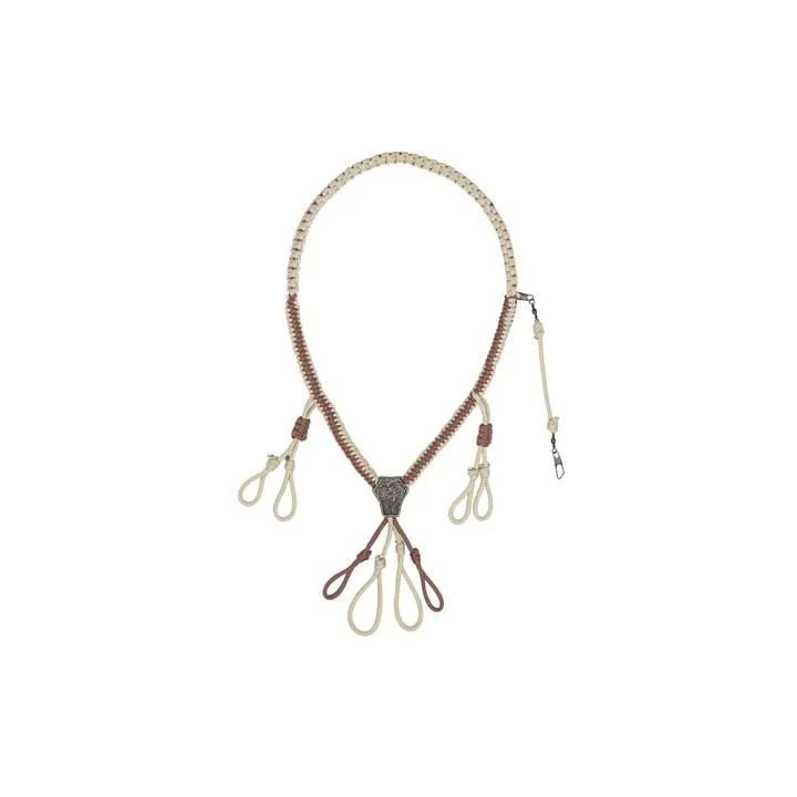 primary-45183 Rig'Em Right Copperhead Deluxe 4-Call Lanyard, tan braided loop with four hanging call loops