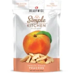 Readywise Simple Kitchen Peaches, white and orange resealable pouch, front view