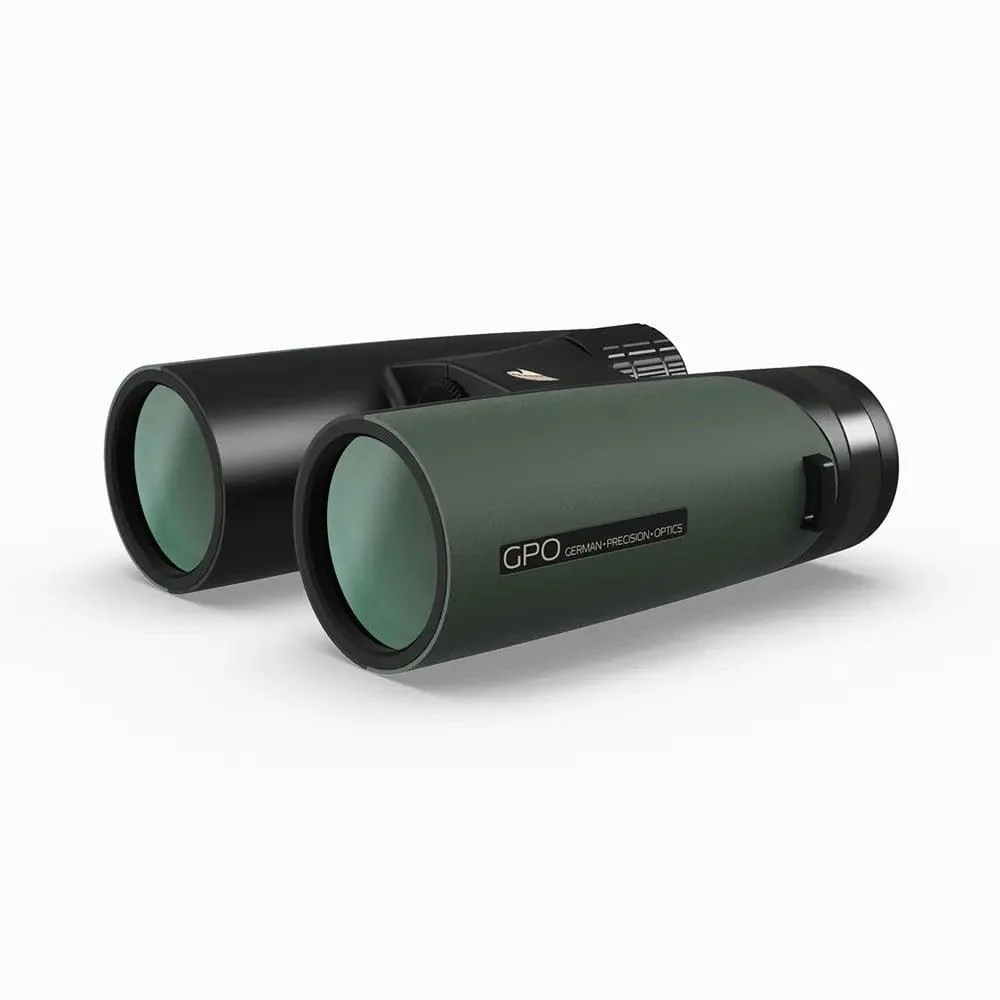 primary-45204 German Precision Optics GPO Passion ED Binoculars 8x42 Deep Green, angled front view