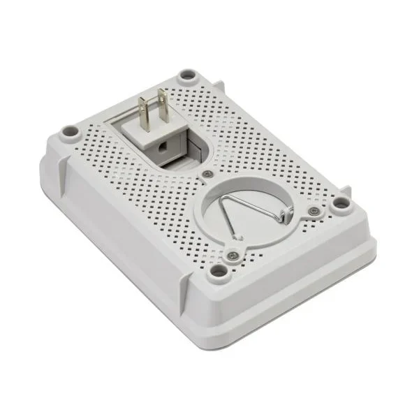 SnapSafe Rechargeable Gun Safe Dehumidifier, white top view with plug and indicator dial