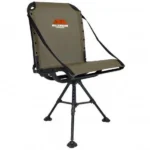 Millennium G100 Ground Blind Chair olive front angled view with black frame and leveling legs