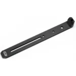 Area419 ARCALOCK Universal Dovetail Rail, black angled top view with slot and mounting holes