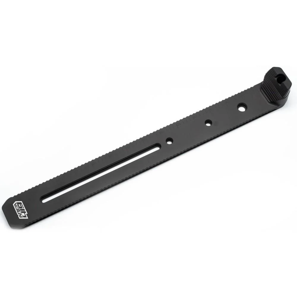 primary-45234 Area419 ARCALOCK Universal Dovetail Rail, black angled top view with slot and mounting holes