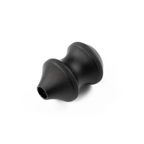Area419 Finger Groove Bolt Knob black angled view with sculpted finger grooves
