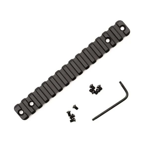 Area419 Rem 700LA 1913 Improved Scope Rail black, top view with screws and hex key