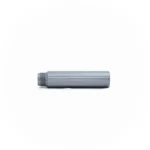 Area419 3-inch Stackable Drop Tube gray cylindrical tube with black threaded end, side view