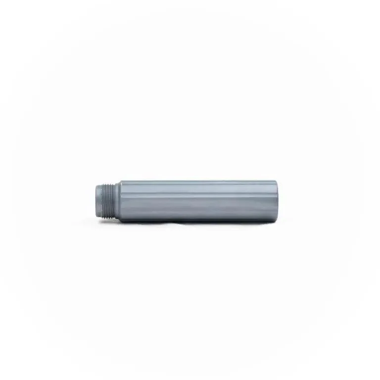 primary-45266 Area419 3-inch Stackable Drop Tube gray cylindrical tube with black threaded end, side view
