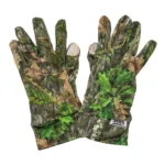 Rock Ridge Outdoors The Grind Gloves Mossy Oak Obsession, pair of green and brown camo gloves